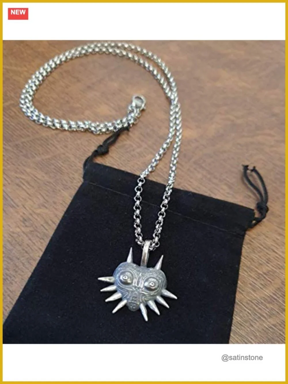 925 Sterling Silver Majora's Mask Pendant Necklace Zelda